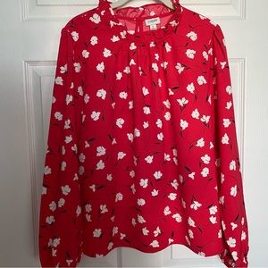 Never worn JCrew Factory Long-sleeve ruffleneck top - L
